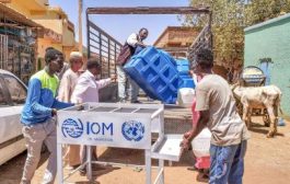 IOM Provides 20 handwashing facilities for homeless person in Khartoum.