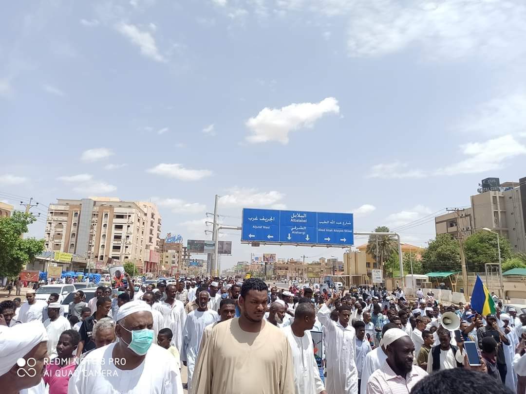 DEMONSTRATORS PROTEST IN KHARTOUM STREETS AFTER FRIDAY PRAYER