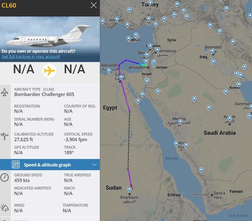 ISRAELI MEDIA REVEAL OF VERY UNSUAL FLIGHT BETWEENFROM TEL AVIV TO KHARTOUM